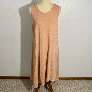 LOGO Jacquard Tank Swing Dress Women’s Size L Asymmetrical Hem, Hip Pockets